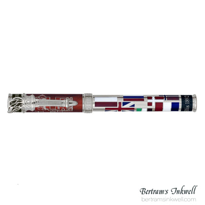 David Oscarson Ellis Island Ruby Red with Silver Fountain Pen