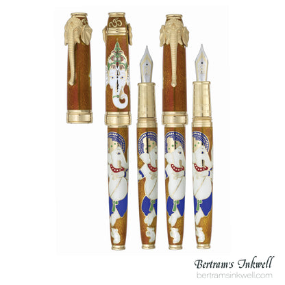 David Oscarson Lord Ganesha Saffron Fountain Pen