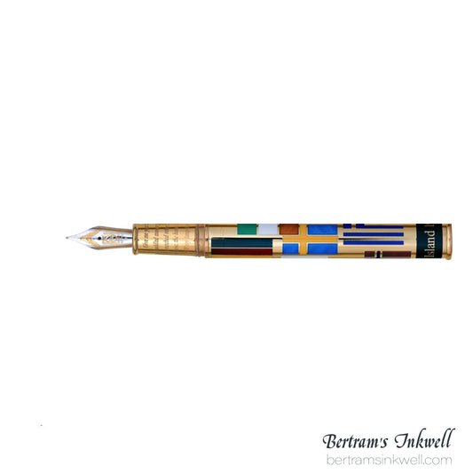 David Oscarson Ellis Island Sapphire Blue with Gold Vermeil Fountain Pen