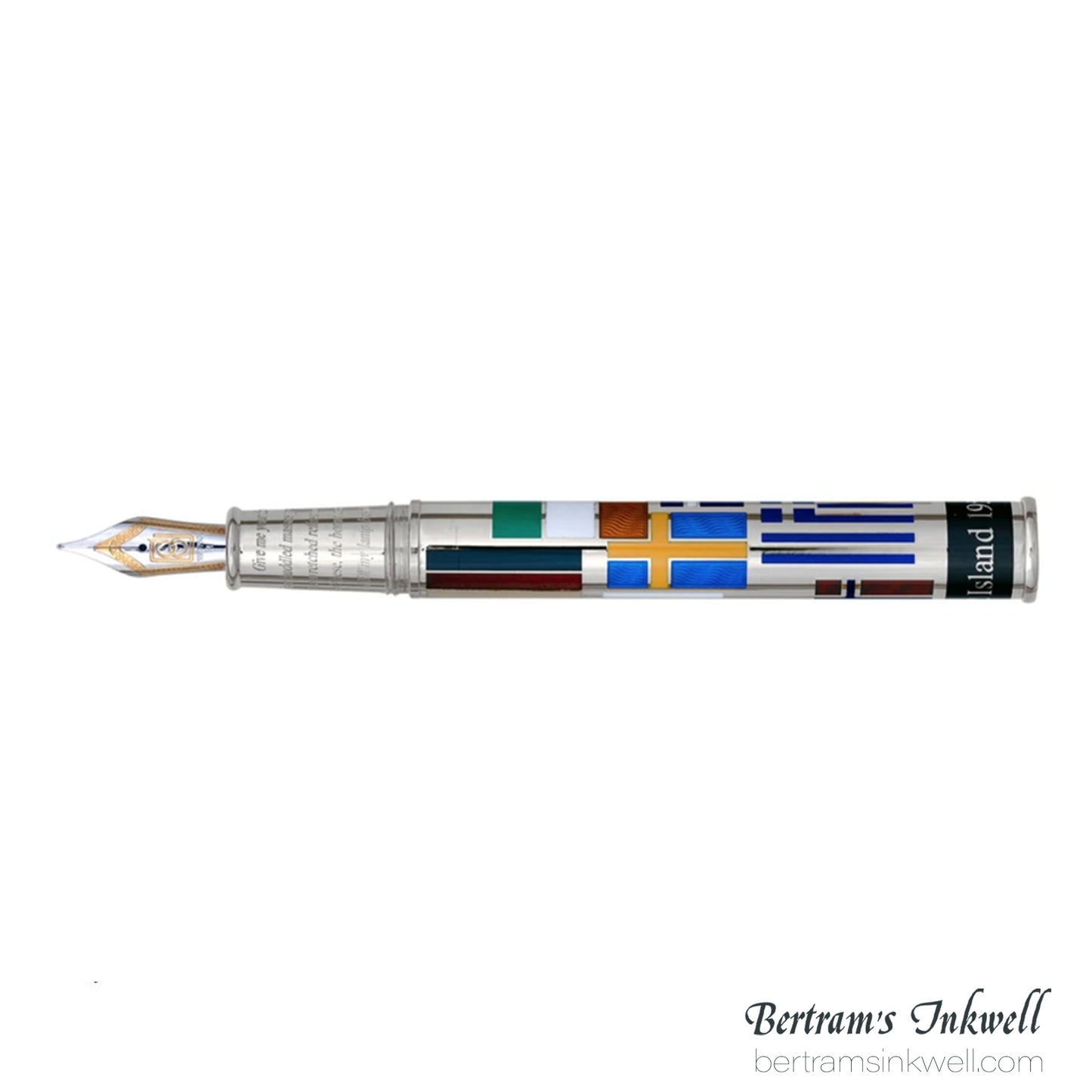 David Oscarson Ellis Island Sapphire Blue with Silver Fountain Pen