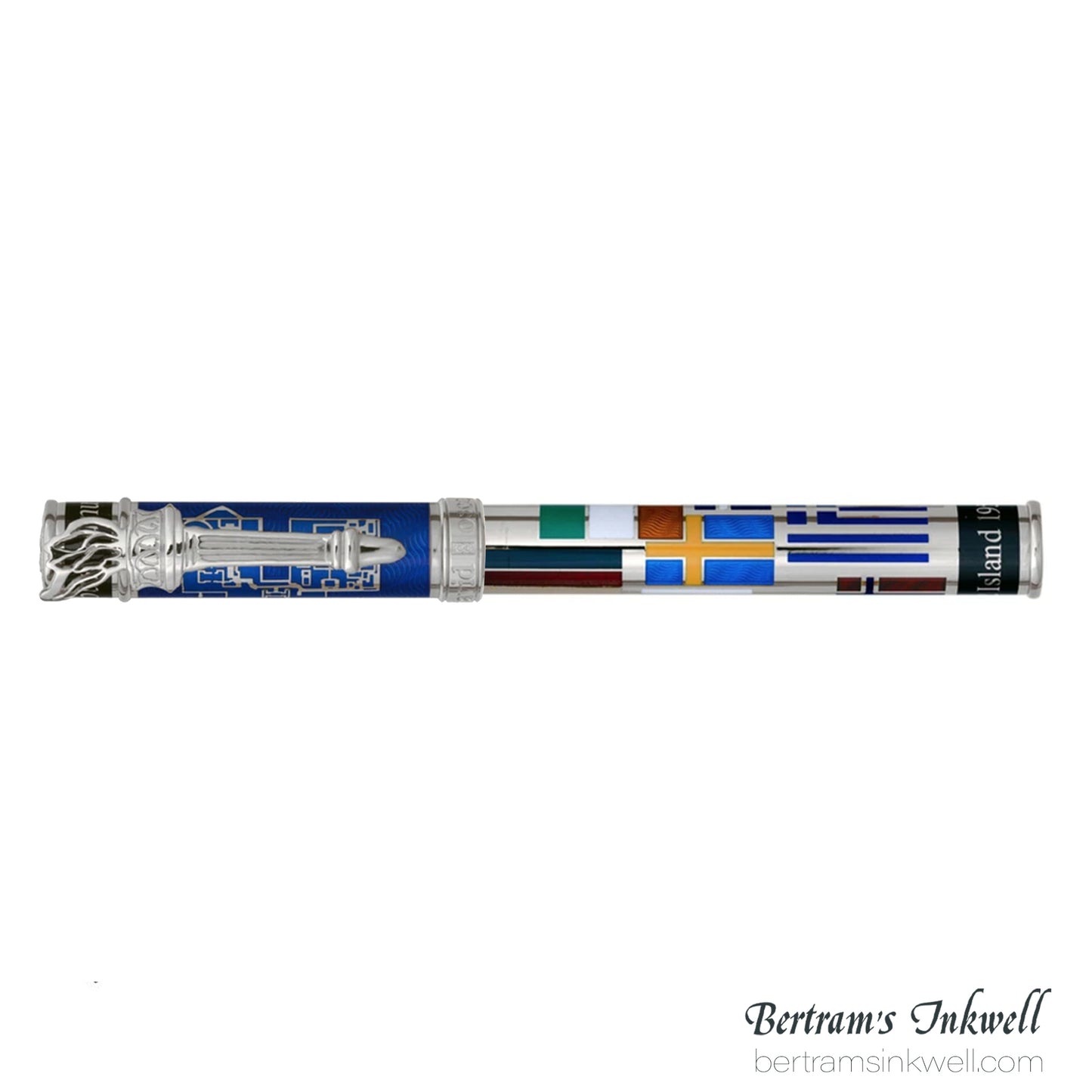 David Oscarson Ellis Island Sapphire Blue with Silver Fountain Pen