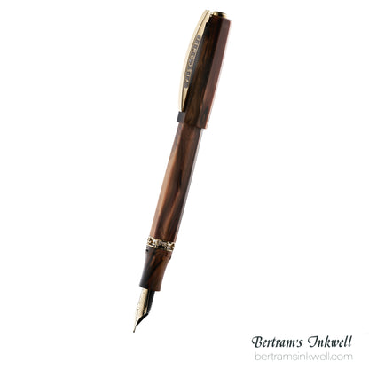 Visconti Medici Briarwood Gold Trim Oversize Fountain Pen