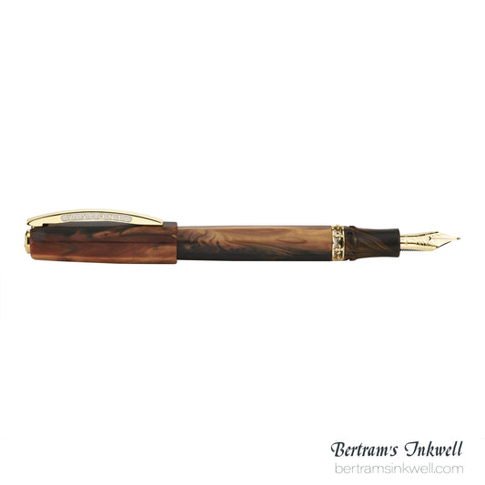 Visconti Medici Briarwood Gold Trim Oversize Fountain Pen