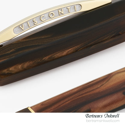 Visconti Medici Briarwood Gold Trim Oversize Rollerball