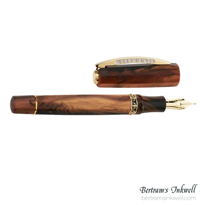 Visconti Medici Briarwood Gold Trim Fountain Pen