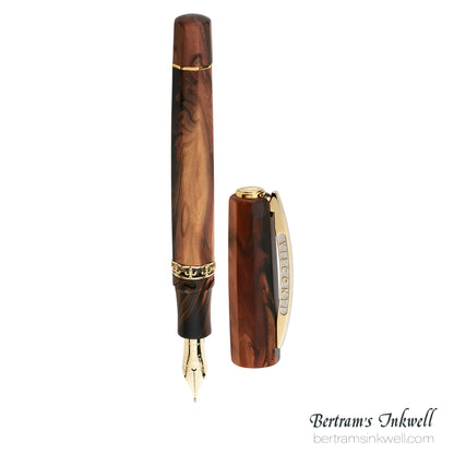 Visconti Medici Briarwood Gold Trim Fountain Pen