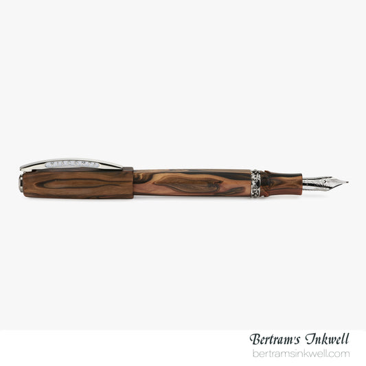 Visconti Medici Briarwood Ruthenium Trim Oversize Fountain Pen
