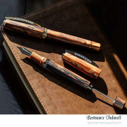 Visconti Medici Briarwood Gold Trim Oversize Rollerball