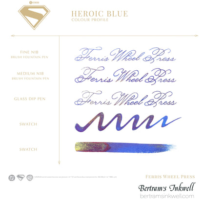 Ferris Wheel Press x Warner Bros Superman - Heroic Blue - 28ml Ink Bottle