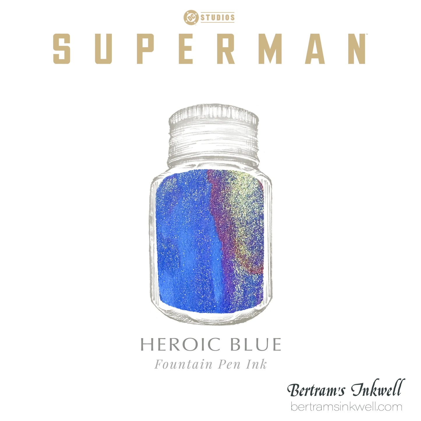 Ferris Wheel Press x Warner Bros Superman - Heroic Blue - 28ml Ink Bottle