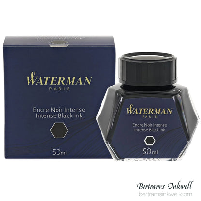 Waterman Intense Black Fountain Pen Bottled Ink 50ml