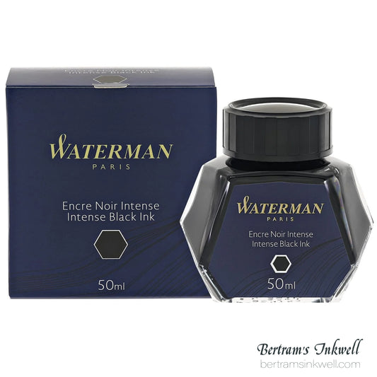 Waterman Intense Black Fountain Pen Bottled Ink 50ml