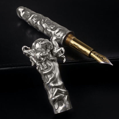 Michel Audiard Sterling Silver Limited Edition Fountain Pen, early 1990s