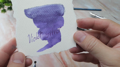 Private Reserve Ink Pearlescent Violet-Silver Bottled Ink 60 ml