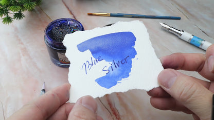 Private Reserve Ink Pearlescent Blue-Silver Bottled Ink 60 ml