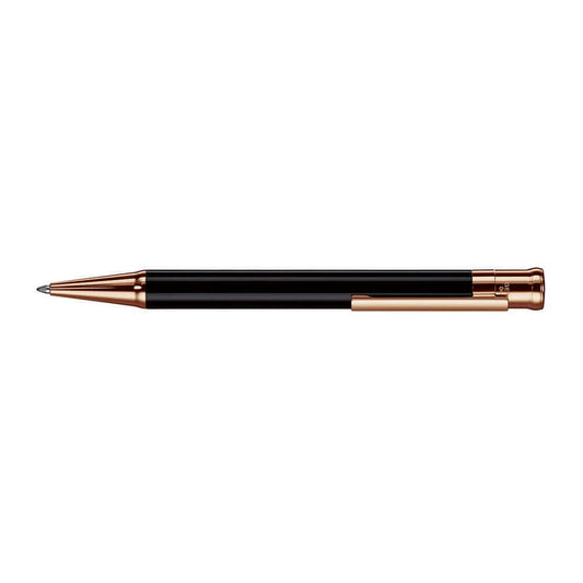 Otto Hutt Design 04 Shiny Black Rose Gold Plated Ballpoint