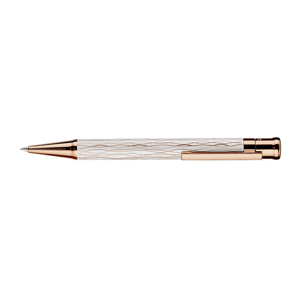 Otto Hutt Design 04 Wave White Rose Gold Plated Mechanical Pencil