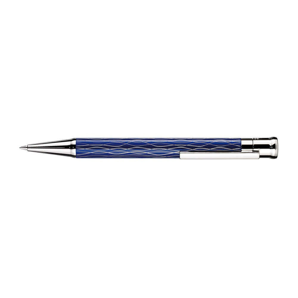 Otto Hutt Design 04 Wave Blue Platinum Plated Mechanical Pencil