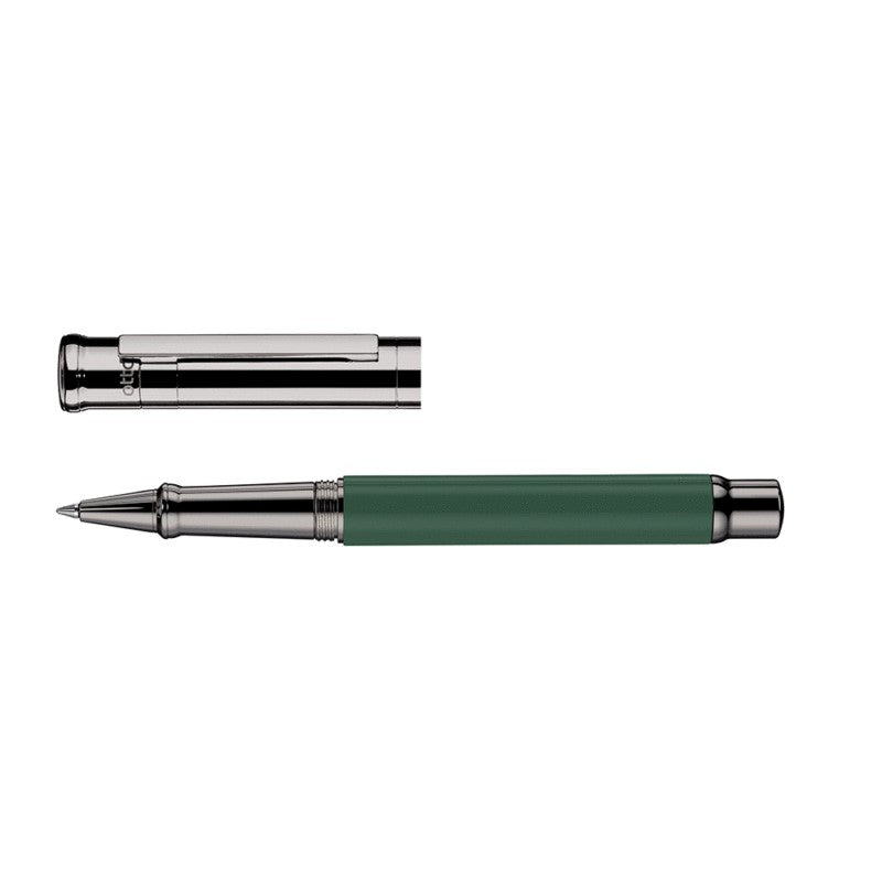 Otto Hutt Design 04 Shiny Sage Green Ruthenium Plated Rollerball