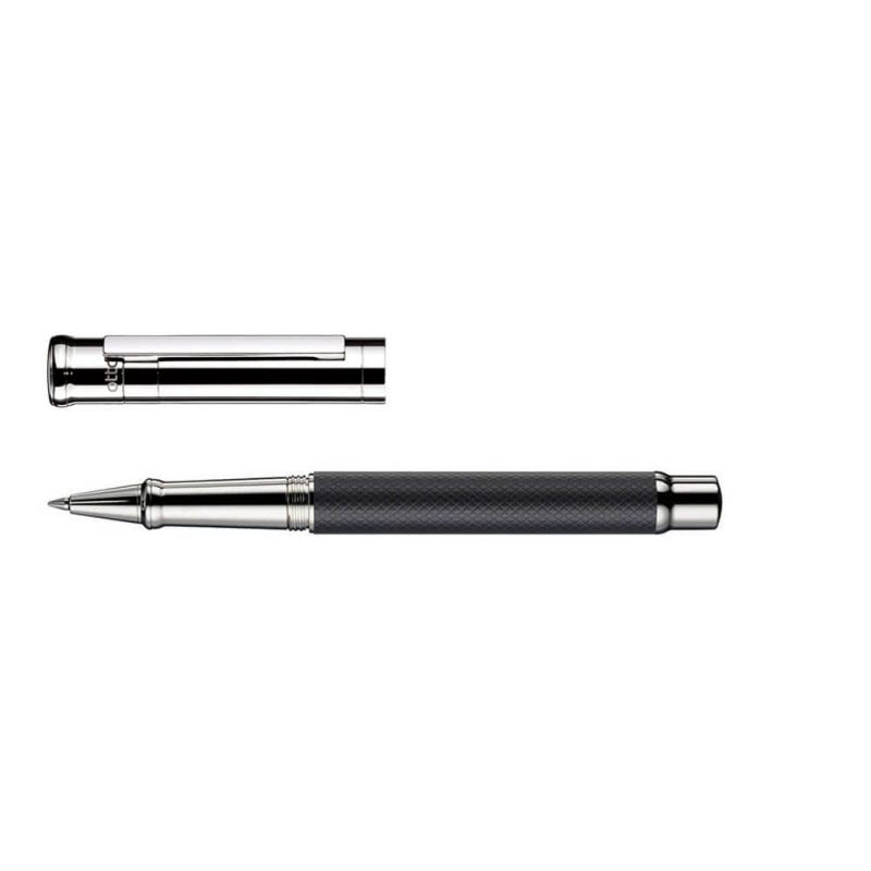 Otto Hutt Design 04 Black Checkered Platinum Plated Rollerball