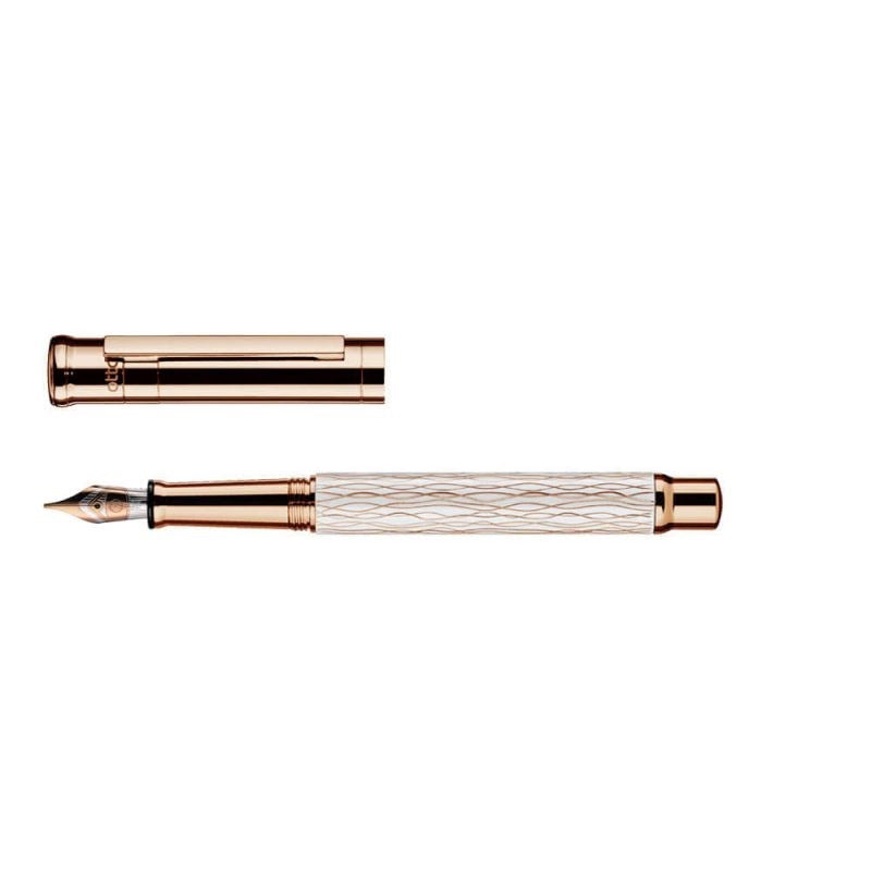 Otto Hutt Design 04 Wave White Rose Gold Plated Fountain Pen 18k Nib