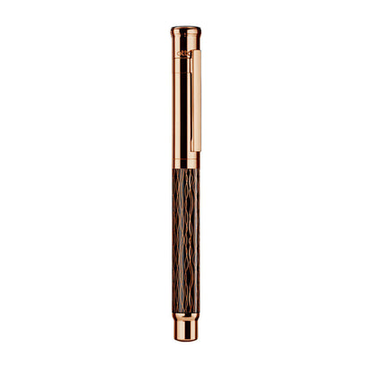 Otto Hutt Design 04 Wave Black Rose Gold Plated Fountain Pen 18k Nib