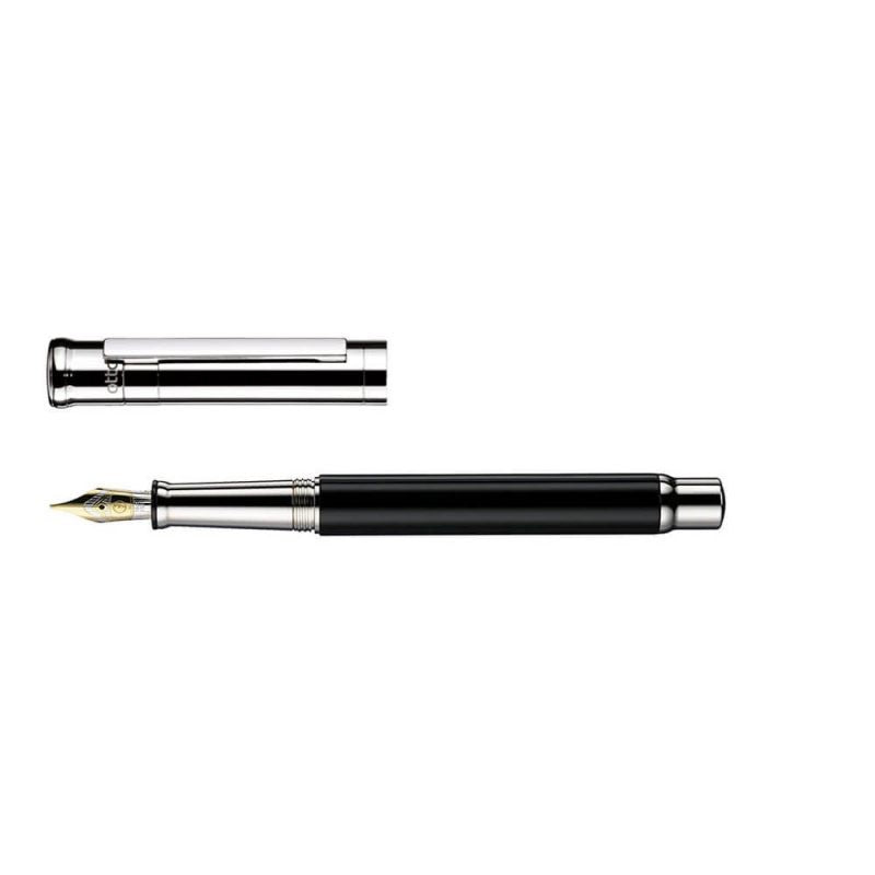 Otto Hutt Design 04 Shiny Black Platinum Plated Fountain Pen 18k Nib