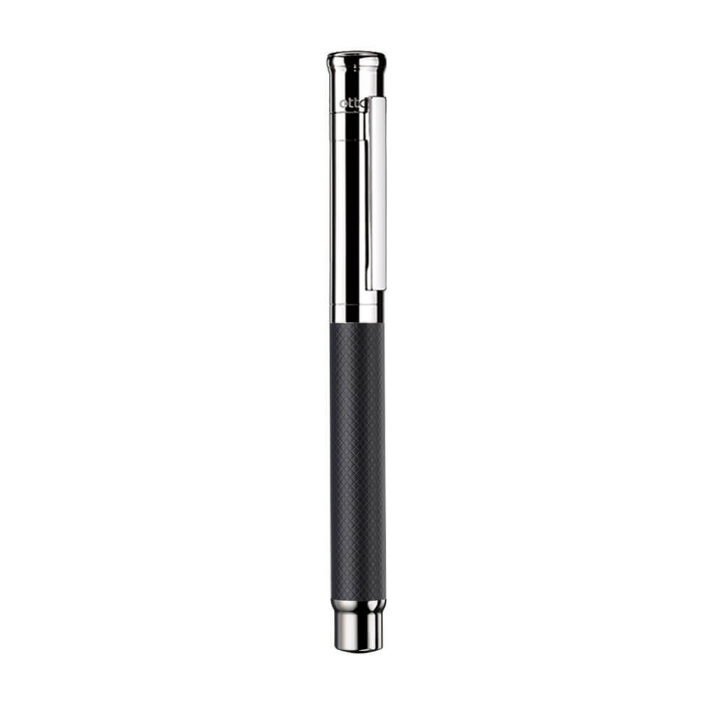 Otto Hutt Design 04 Black Checkered Platinum Plated Rollerball