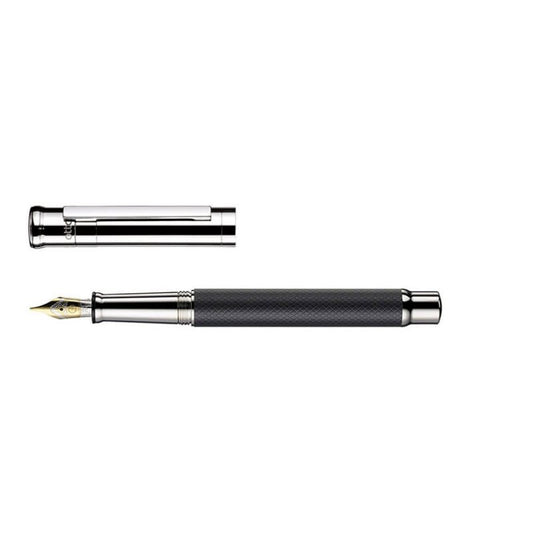 Otto Hutt Design 04 Black Checkered Platinum Plated Fountain Pen 18k Nib