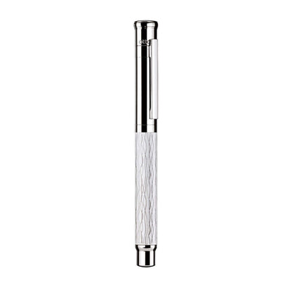 Otto Hutt Design 04 Wave White Platinum Plated Fountain Pen Steel Nib