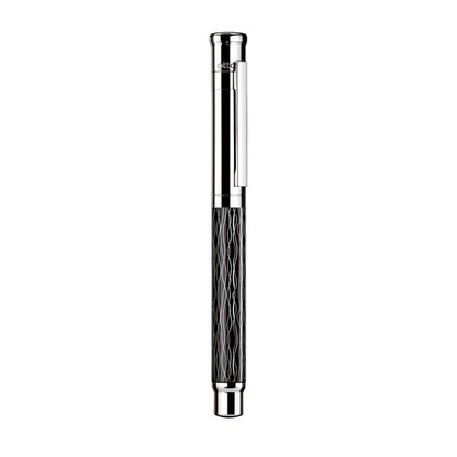 Otto Hutt Design 04 Wave Black Platinum Plated Fountain Pen Steel Nib