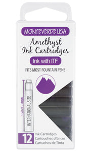 Monteverde Standard International Cartridges 12 Pack Gemstone Amethyst