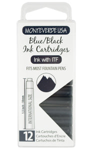Monteverde Standard International Cartridges 12 Pack Blue/Black