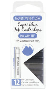 Monteverde Standard International Cartridges 12 Pack Capri Blue