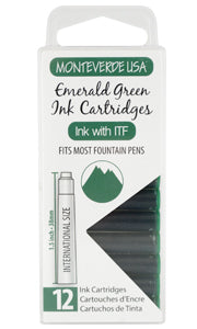 Monteverde Standard International Cartridges 12 Pack Emerald Green