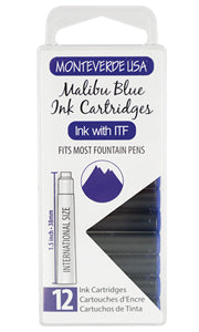 Monteverde Standard International Cartridges 12 Pack Malibu Blue