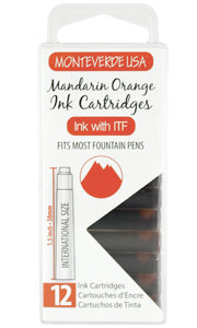Monteverde Standard International Cartridges 12 Pack Mandarin Orange
