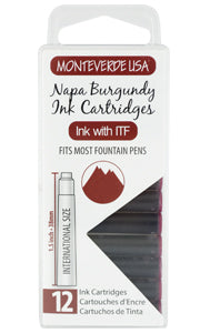Monteverde Standard International Cartridges 12 Pack Napa Burgundy