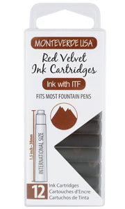 Monteverde Standard International Cartridges 12 Pack Red Velvet