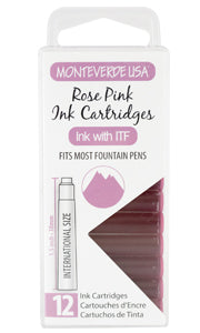 Monteverde Standard International Cartridges 12 Pack Rose Pink
