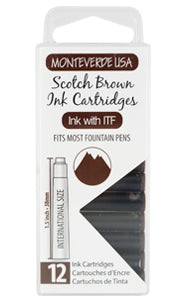 Monteverde Standard International Cartridges 12 Pack Scotch Brown