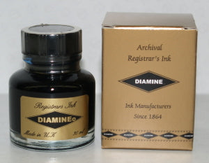 Diamine Registrar's Blue/Black Bottled Ink 30mL