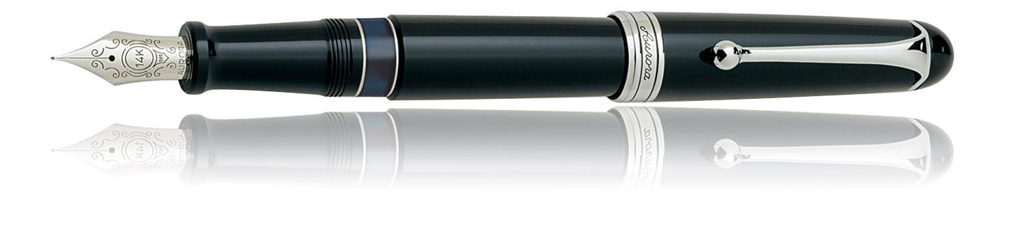 Aurora 88 Large Fountain Pen Black with Nik Argenta Trim