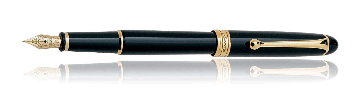 Aurora 88 Small Fountain Pen Black with Gold Trim