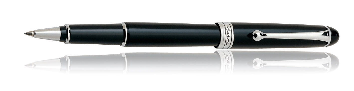 Aurora 88 Rollerball Pen Black with Nik Argenta Trim