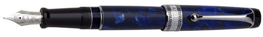 Aurora Optima Blue Auroloide with Chrome Trim Fountain Pen