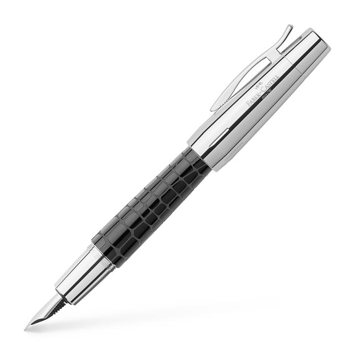 Faber-Castell E-Motion Crocodile Black Resin Fountain Pen