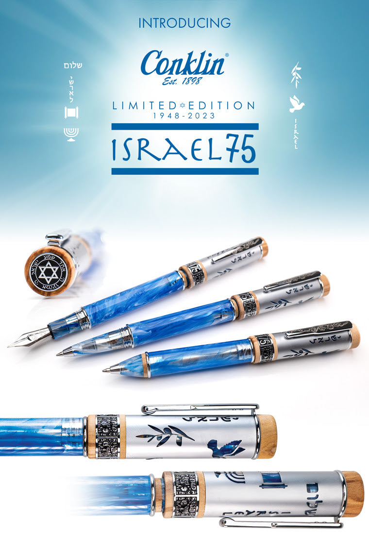 Conklin Israel 75 Anniversary Diamond Jubilee Limited Edition 1948 Rollerball