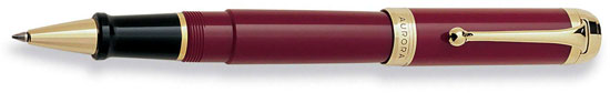 Aurora Talentum Burgundy Roller Ball Gold Trim