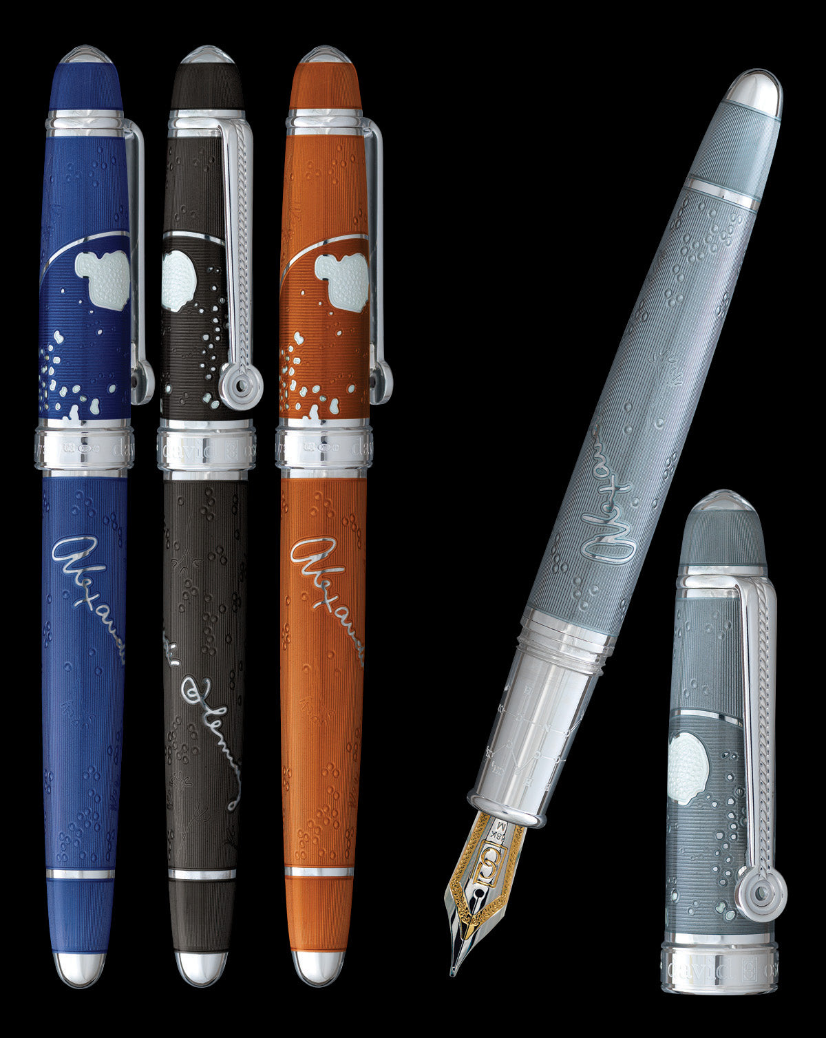 David Oscarson Sir Alexander Fleming Orange Fountain Pen